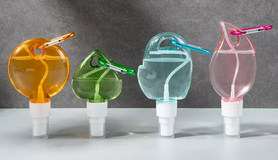 Plastik 50ml El Dezenfektanı Şişe Anahtarlık Kanca Kalp Şekilli