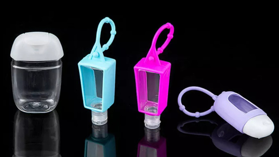 El Santizer için Pürüzsüz Pet 30Ml Silikon Kol Boş Anahtarlık Şişeleri