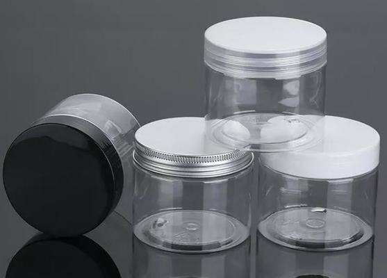 250ml 500ml Şeffaf Amber Siyah Pet Plastik Krem Kavanoz, Plastik Kapaklı